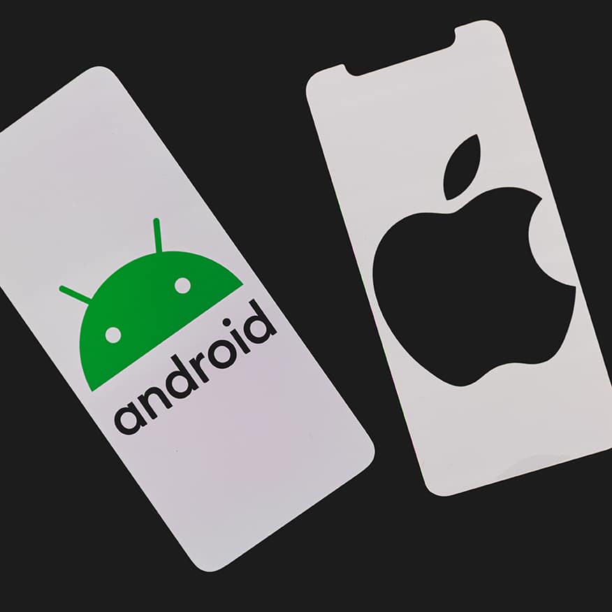 Andoird and Apple iOS logos